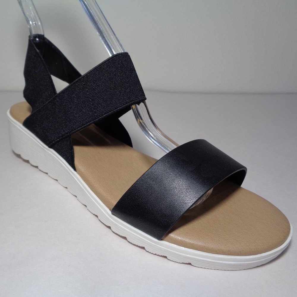 Kensie Size 9 M EVERLEE Black New Wedge Sandals - Picture 4 of 13